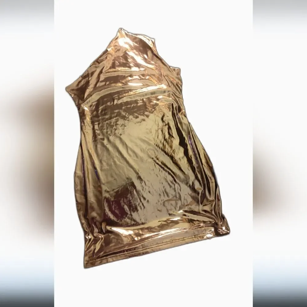 Lufeng Sexy sleeveless , silver one sleeve mini dress, nwt - Picture 4 of 5